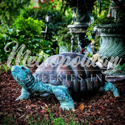 Medium Turtle Fountain Bronze Statue