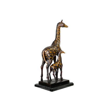 Giraffe & Calf Table-top Bronze Statue