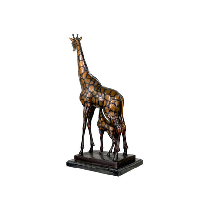 Giraffe & Calf Table-top Bronze Statue