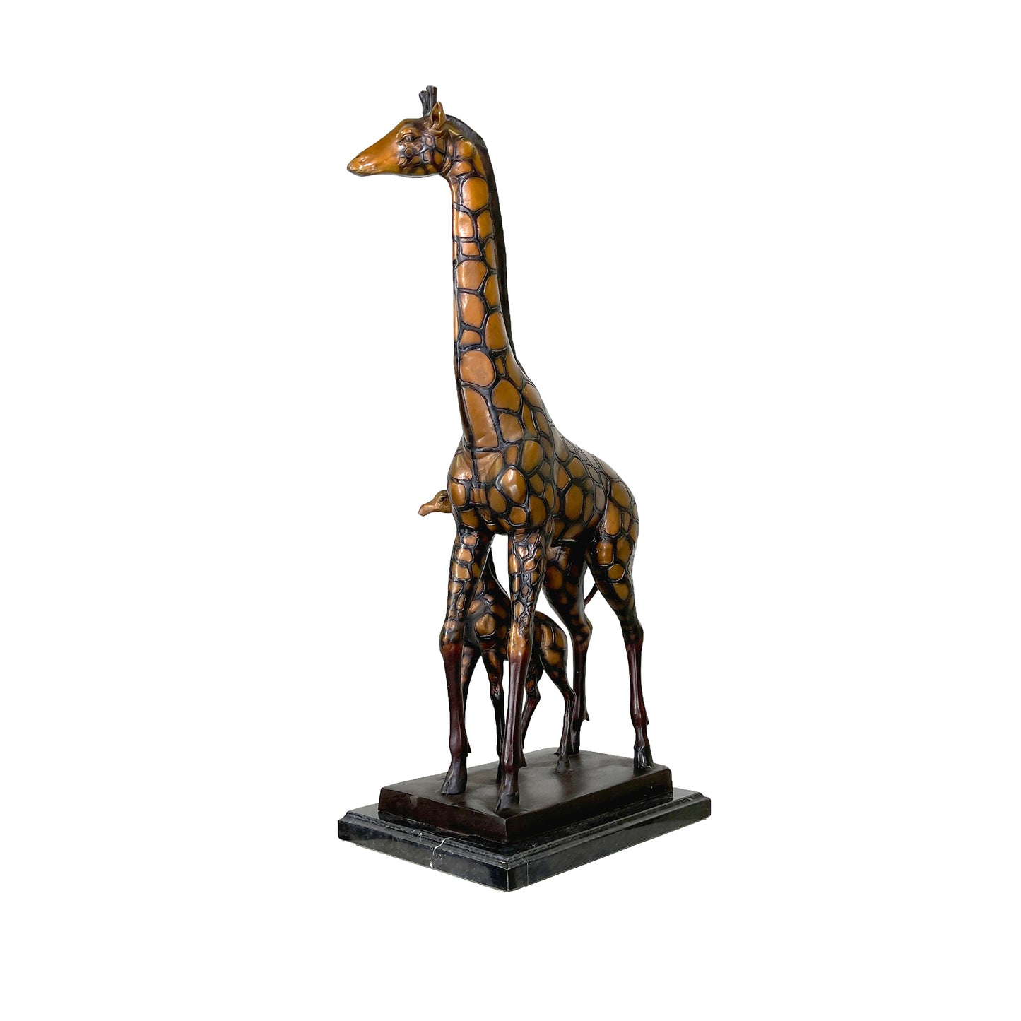 Giraffe & Calf Table-top Bronze Statue