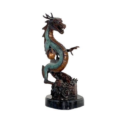 Dragon holding Ball Table-top Bronze Statue