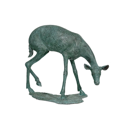 Fawn Grazing Bronze Sculpture