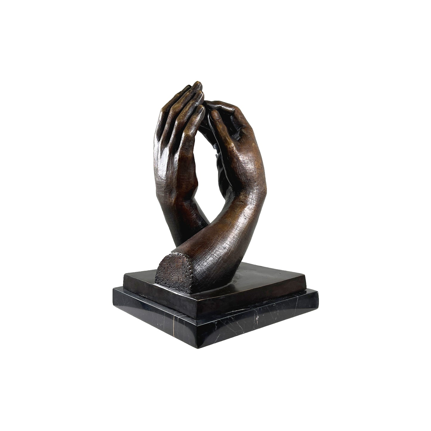 Grasping Hands Table-top Bronze Statue