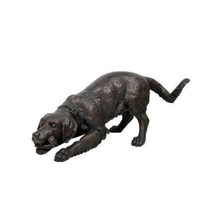 Dog with Garden Hose Bronze Fountain Statue