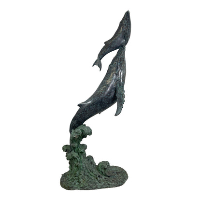 Whale & Calf Fountain Bronze Statue