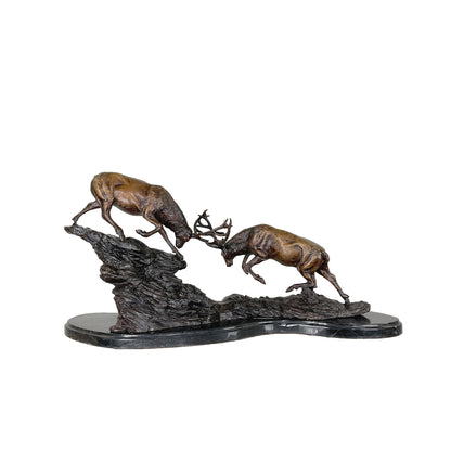 Fighting Deer Table-top Bronze Statue