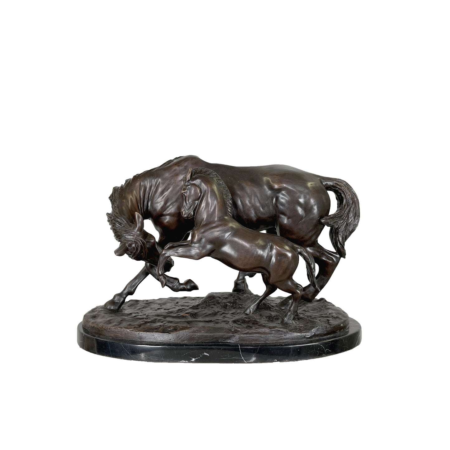 Mare & Foal Table-top Bronze Statue