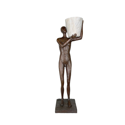 Modern Figure Trio holding Pots Table-top Bronze Statue