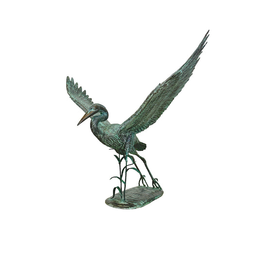 Flying Heron Bronze Statue