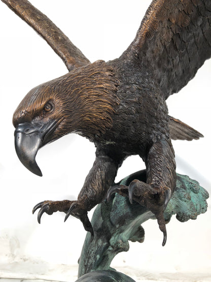 Eagle on Wave Bronze Statue