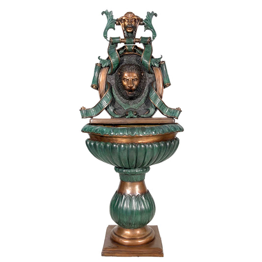 Lion Head Bronze Wall Fountain