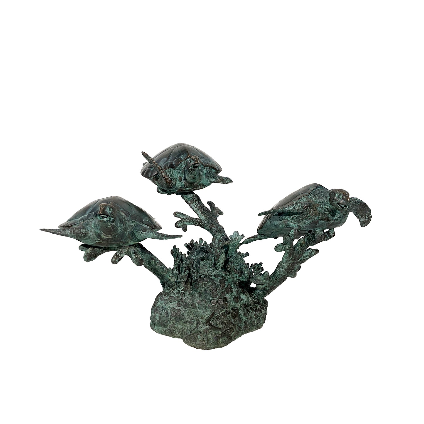 Three Sea Turtles Fountain Bronze Statue