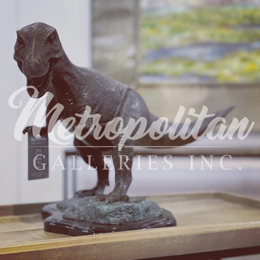 Tyrannosaurus Rex Dinosaur Table-top Bronze Statue