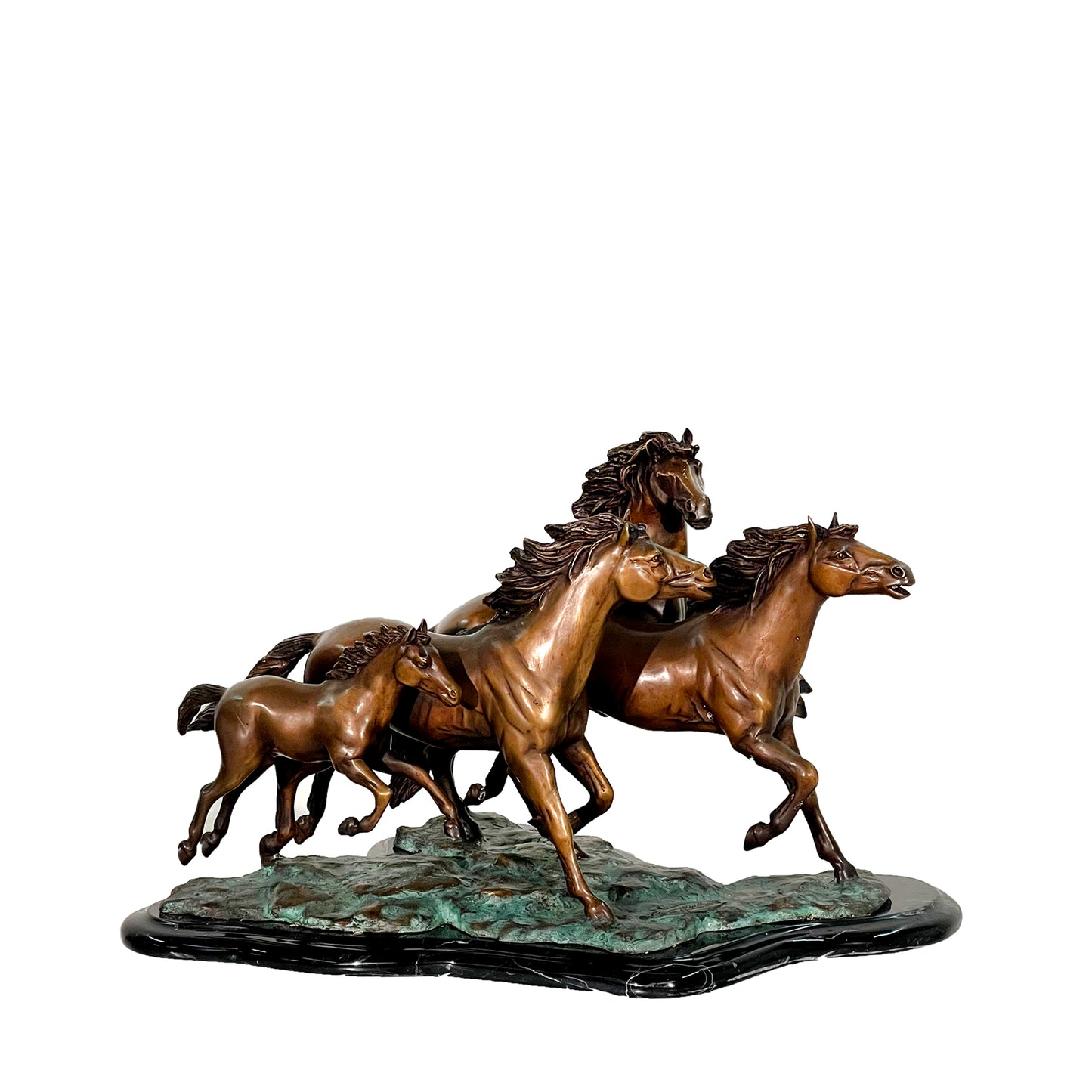 Wild Mustangs Table-top Bronze Statue