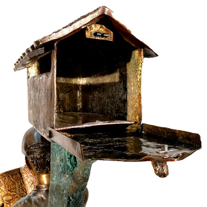 Boy Reading in Tree with Dog Bronze Statue Mailbox