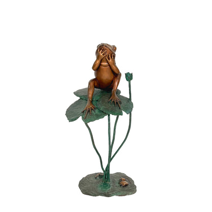 Frog on Lotus Leaf Bronze Fountain Statue