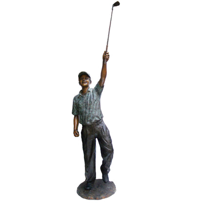 Hole in One Male Golfer Bronze Statue