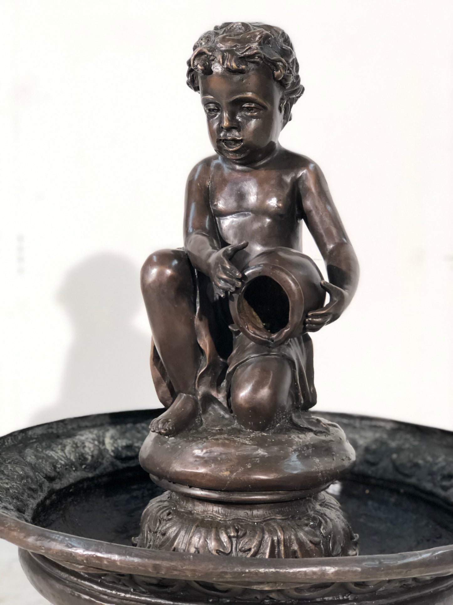 Boy Pouring Jar Fountain Bronze Statue