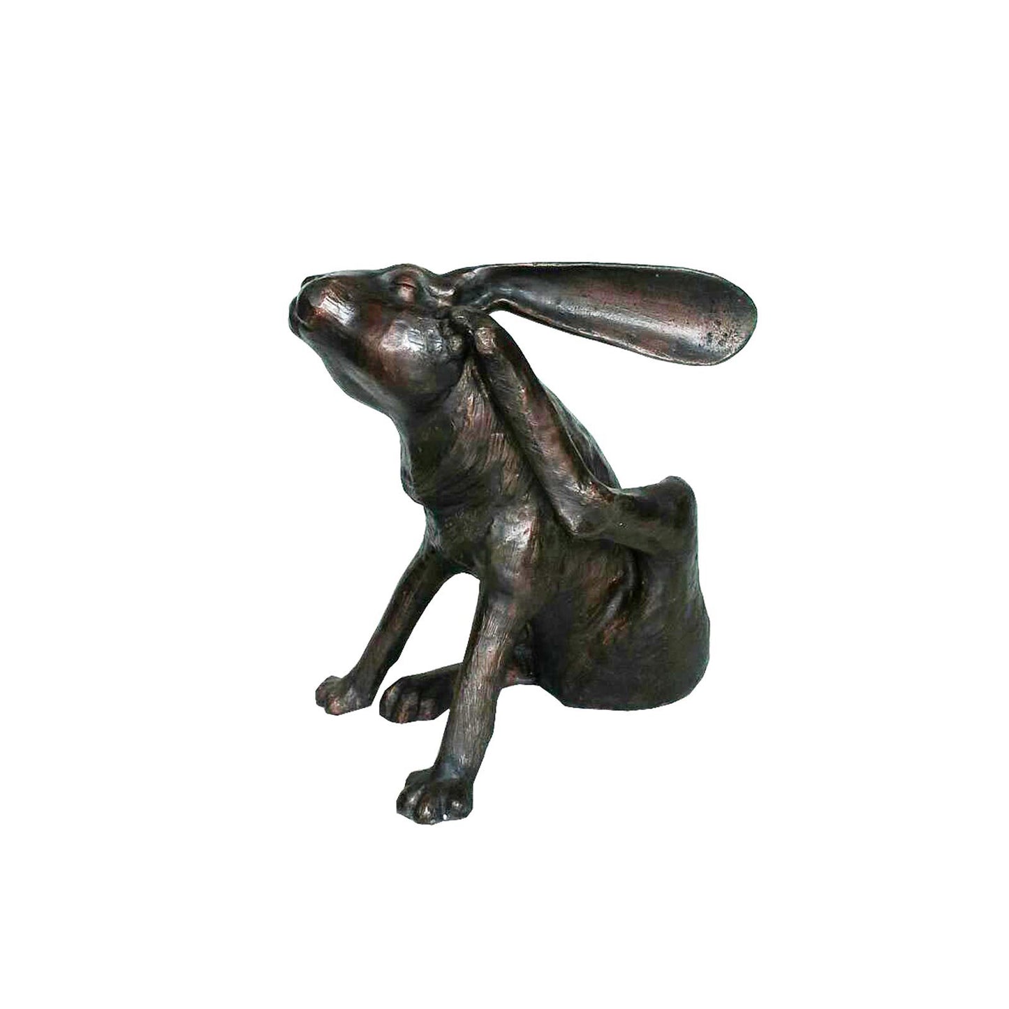 Bunny Rabbit Scratching Ear Bronze Statue