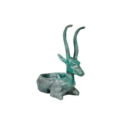 Antelope Bowl Table-top Bronze Statue