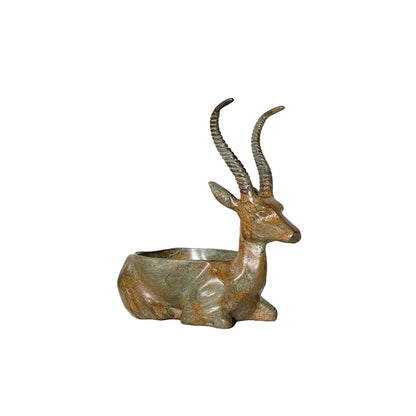 Antelope Bowl Table-top Bronze Statue