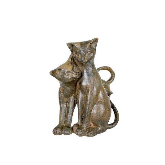 Contemporary Cat Duo Table-top Bronze Statue