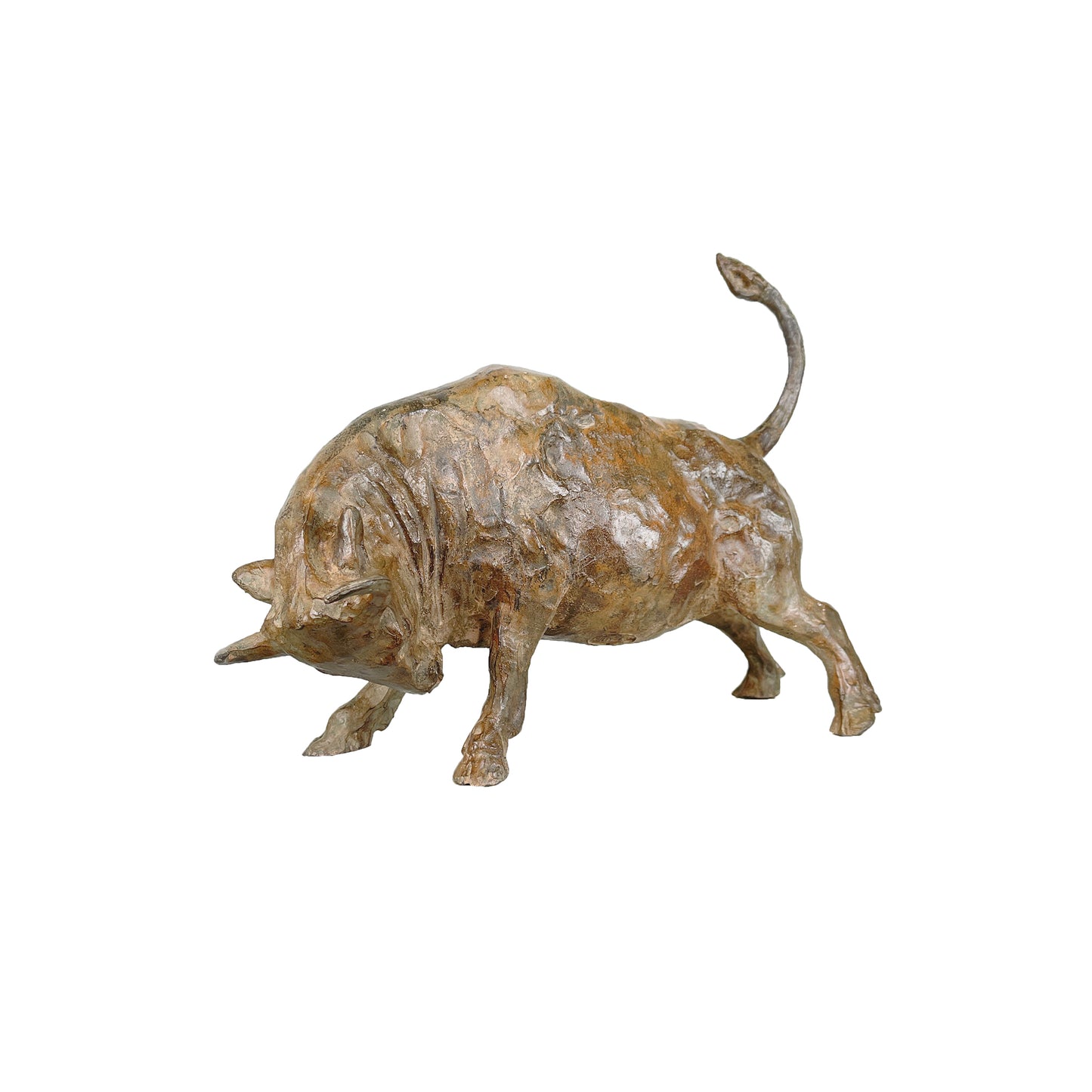 Contemporary Bull Table-top Bronze Statue