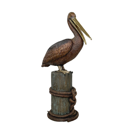 Pelican on Post Fountain Bronze Statue